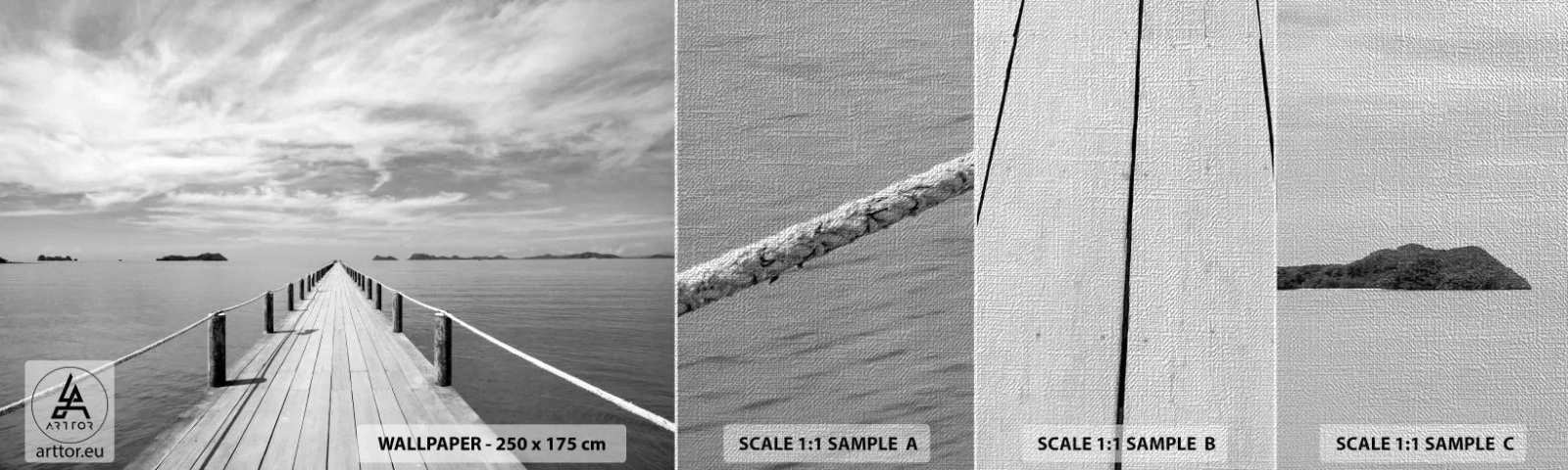 Vzorka fototapety Premium Canvas - Čo tak cesta… - Krajina, More, Drevený most - 100x30 cm