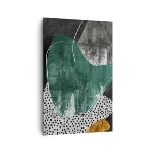 Obraz na plátne - Farebná abstrakcia so zlatou vločkou - 80x120 cm