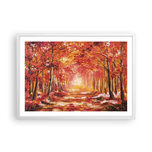 Plagát v bielom ráme - Medený les - 70x50 cm