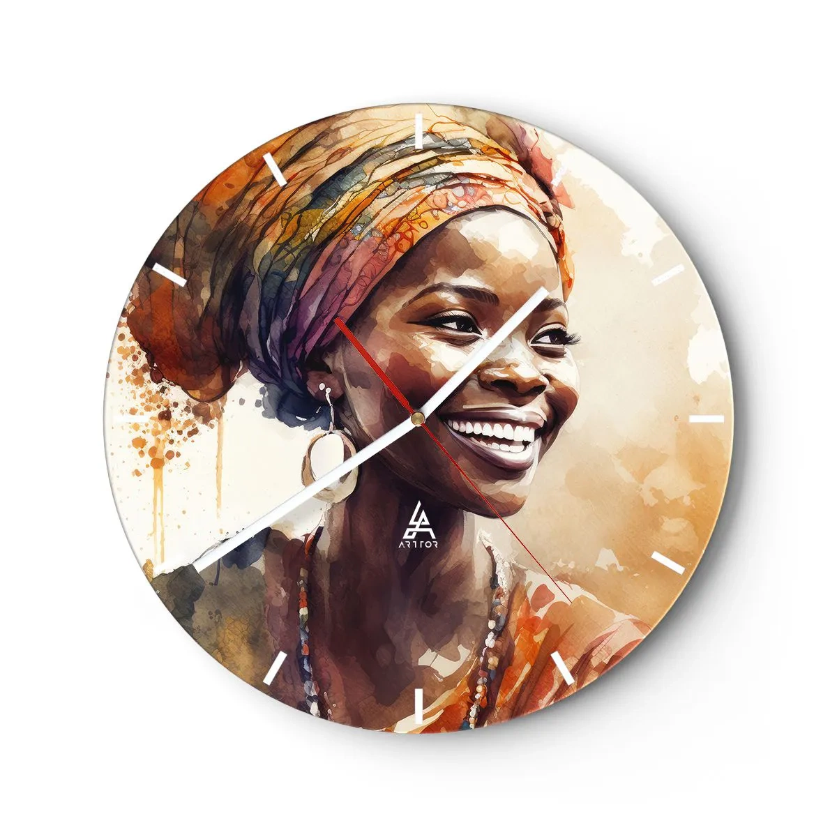 Nástenné hodiny - Africká kráľovná - 40x40 cm