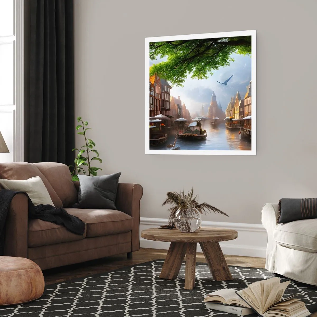 Plagát - Holandská mestská krajinka - 60x60 cm