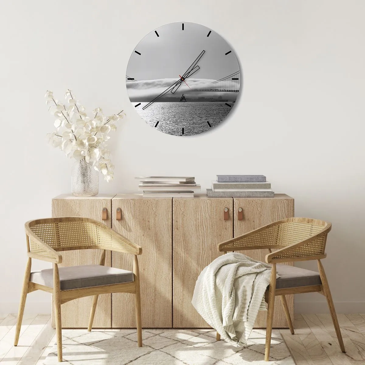 Nástenné hodiny - Preplávať Zlatou bránou - 40x40 cm