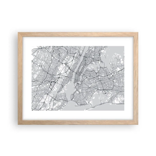 Plagát v ráme zo svetlého duba - Anatómia metropoly - 40x30 cm