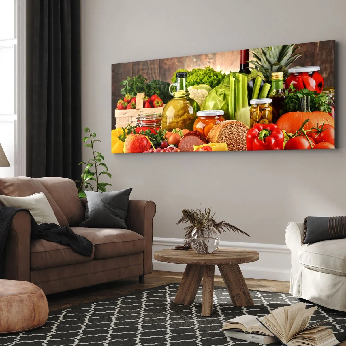 Obraz na plátne - Údené, pečené, marinované - 160x50 cm