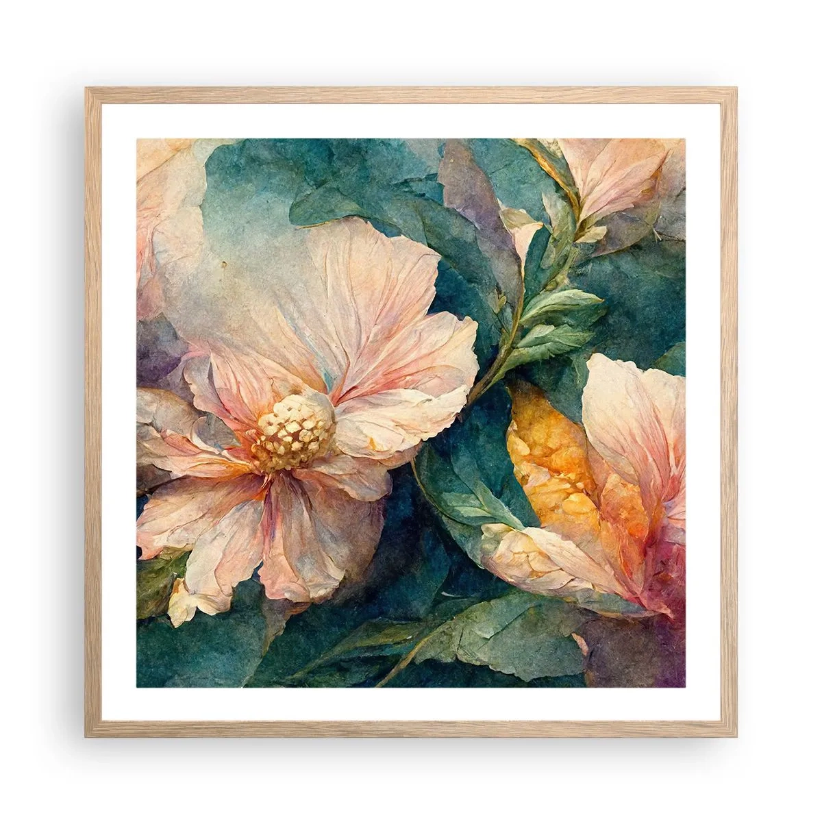 Plagát v ráme zo svetlého duba - Číra subtílnosť - 60x60 cm