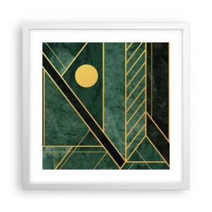 Plagát v bielom ráme - Dynamika zlata a lazuritu - 40x40 cm