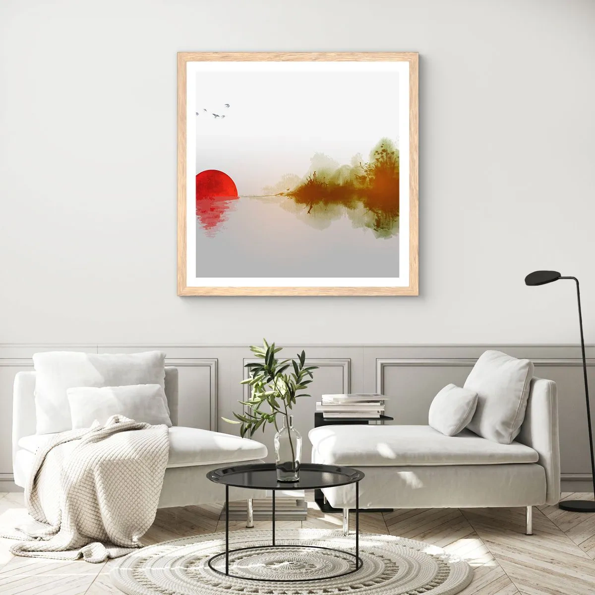 Plagát v ráme zo svetlého duba - Prísľub pokoja - 50x50 cm