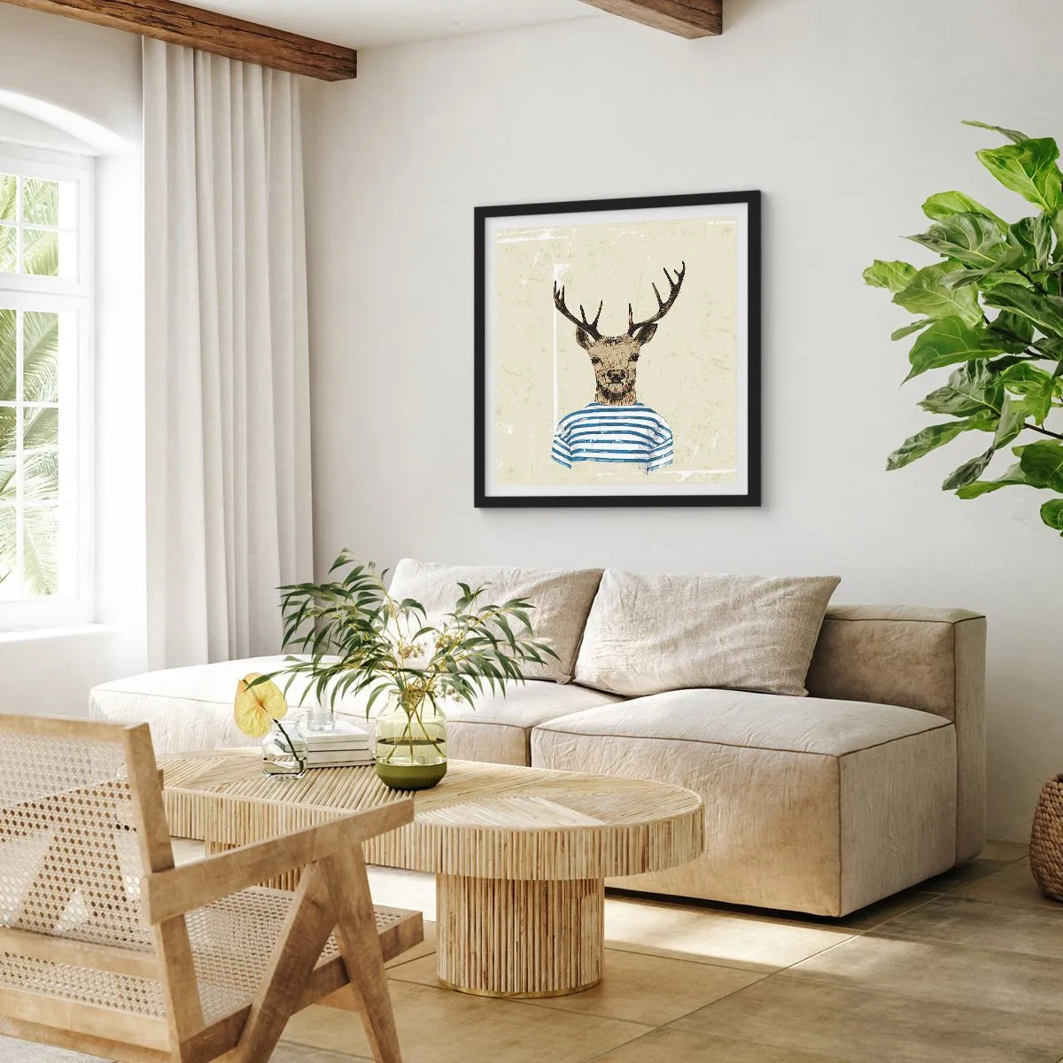 Plagát v čiernom ráme - Pretože mám rád pruhované košele! - 60x60 cm