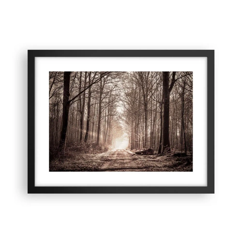 Plagát v čiernom ráme - Lesná katedrála - 40x30 cm