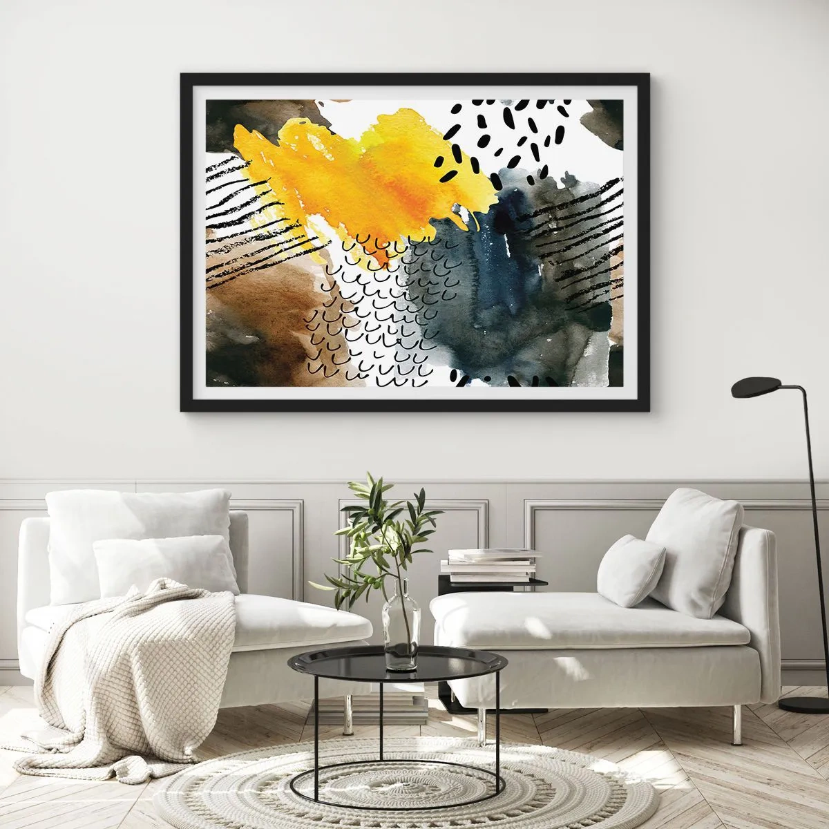 Plagát v čiernom ráme - Stretnutie živlov - 70x50 cm