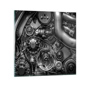 Obraz na skle - Poézia mechaniky - 30x30 cm
