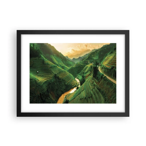 Plagát v čiernom ráme - Vietnamské údolie - 40x30 cm