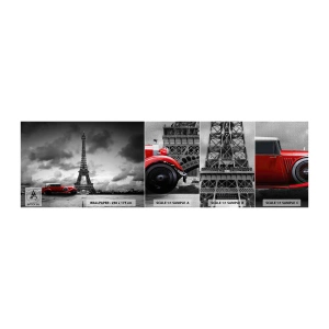 Vzorka fototapety Premium Canvas - Nie tak dávno v Paríži - Automobilový priemysel, Eiffelova veža, Paríž - 100x30 cm