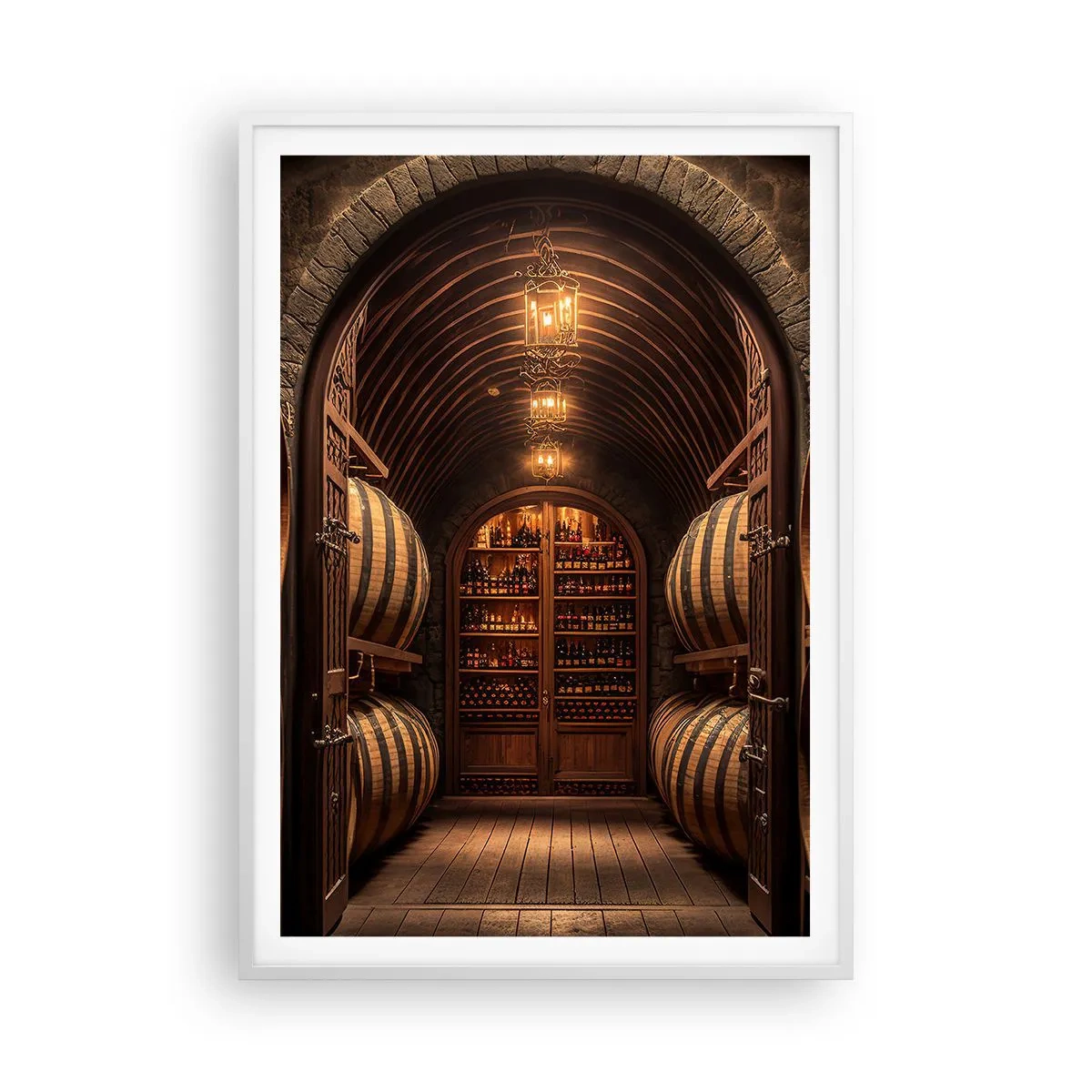 Plagát v bielom ráme - Nádherná pivnica - 70x100 cm