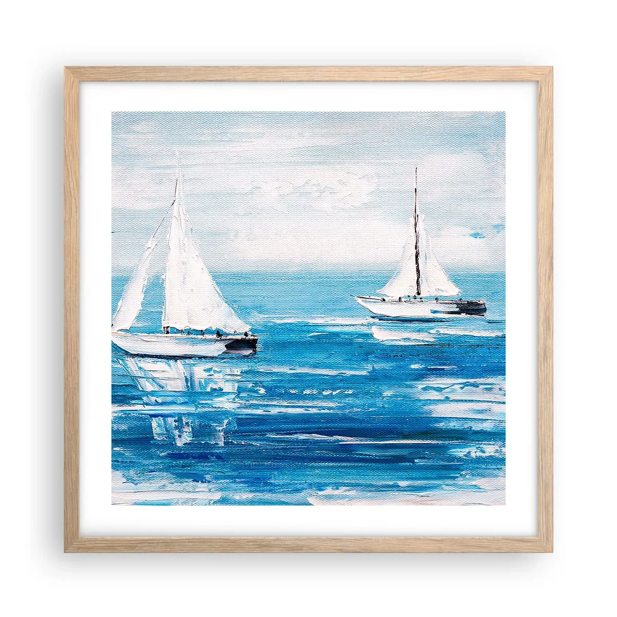 Plagát v ráme zo svetlého duba - S priateľom po boku - 50x50 cm