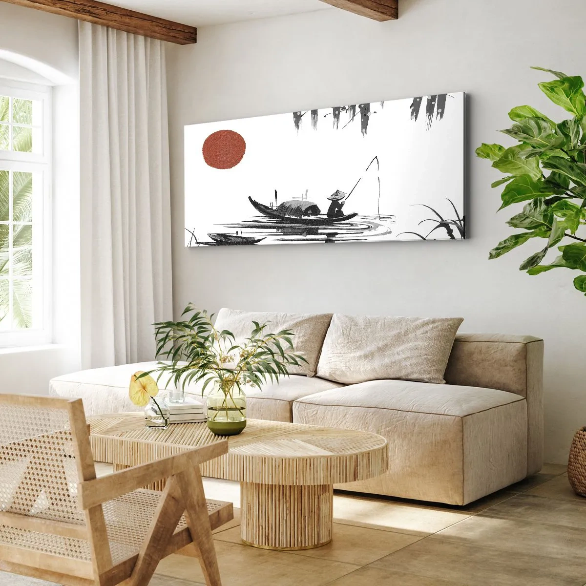 Obraz na plátne - Ázijské popoludnie - 100x40 cm