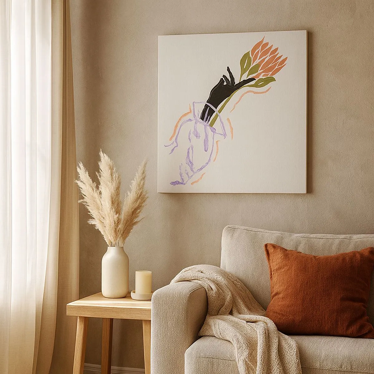 Obraz na plátne - Sesterský dotyk - 30x30 cm