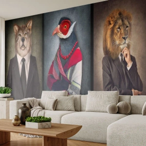Fototapeta Premium Sand - Čo tu robím?! - Abstrakcia, pes, Vták - 100x70 cm
