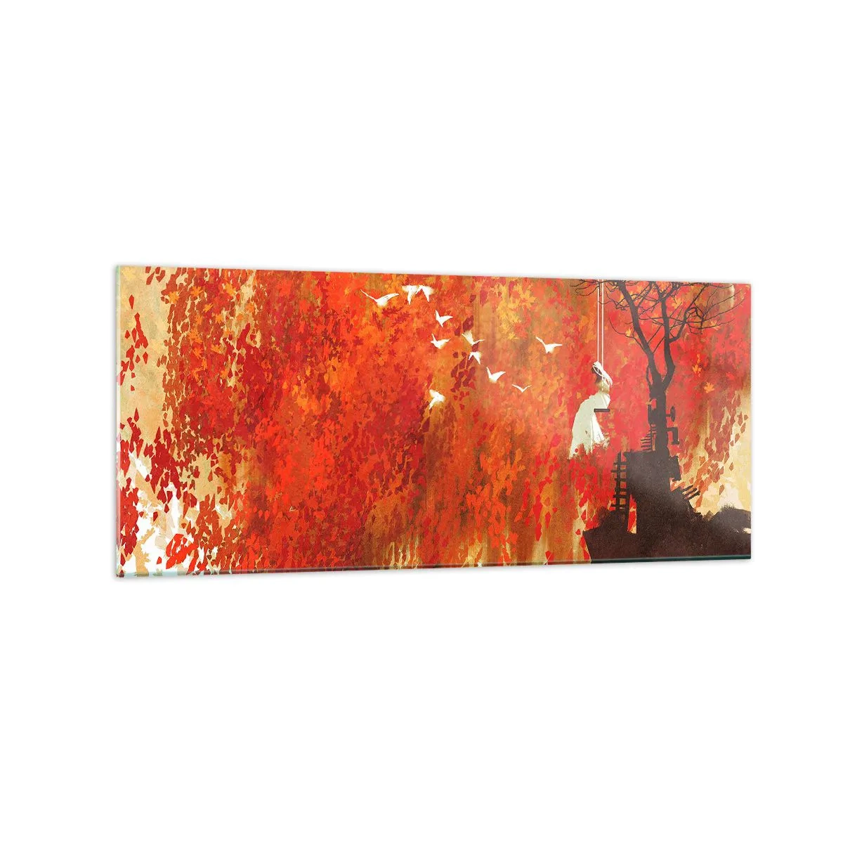 Obraz na skle - Poletí s nimi? - 120x50 cm