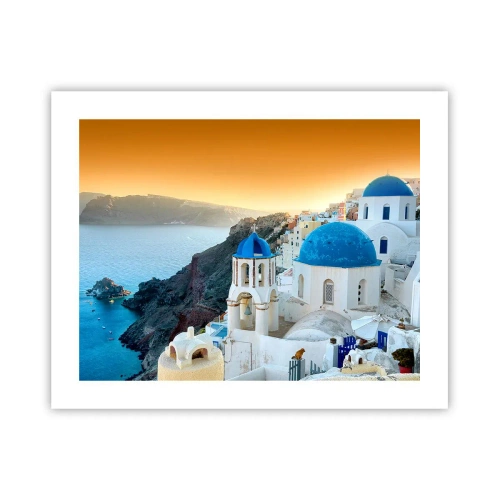 Plagát - Santorini - v náruči skál - 50x40 cm