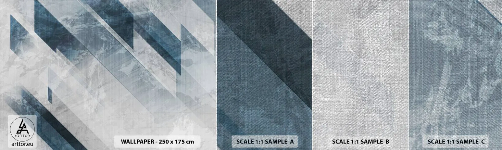 Vzorka fototapety Premium Canvas - Priestorová kompozícia – pohyb šedej - Abstrakcia, Kus, Moderný vzor - 100x30 cm