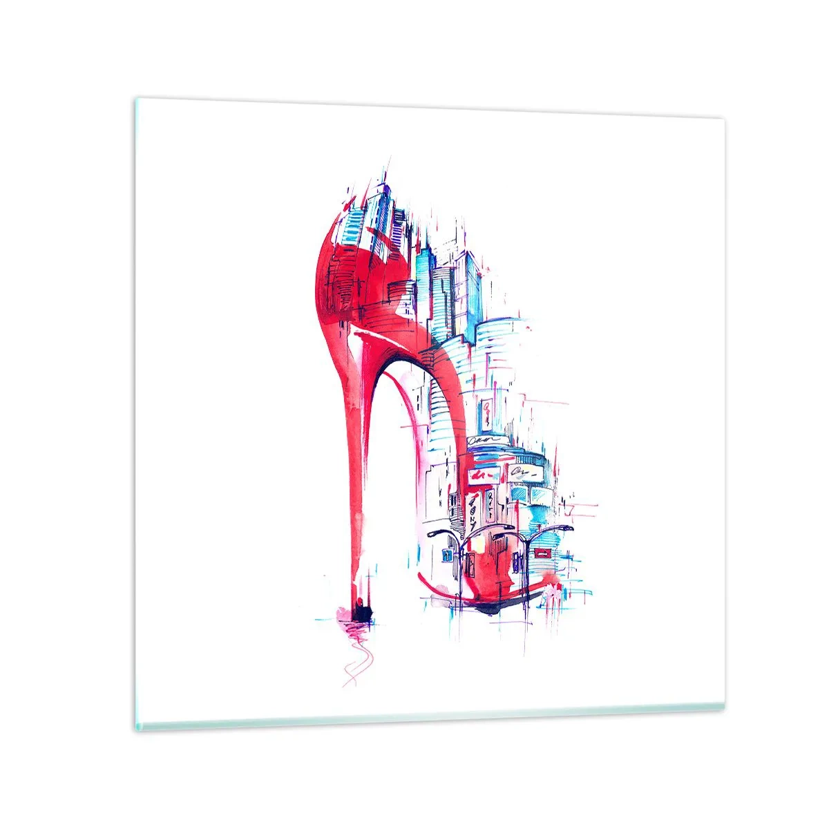 Obraz na skle - Veľkomestská elegánka - 40x40 cm