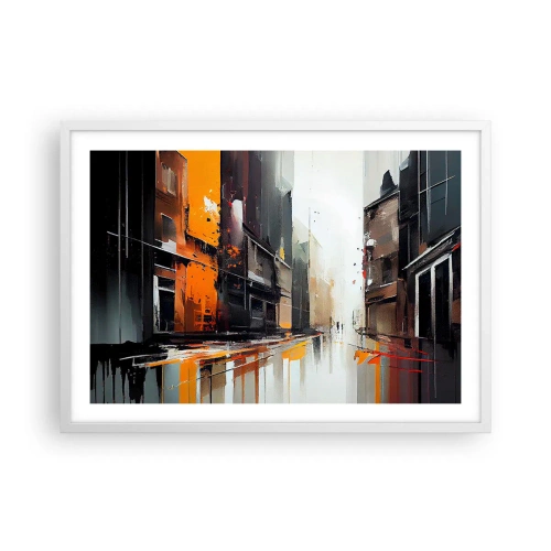 Plagát v bielom ráme - Daždivý deň - 70x50 cm
