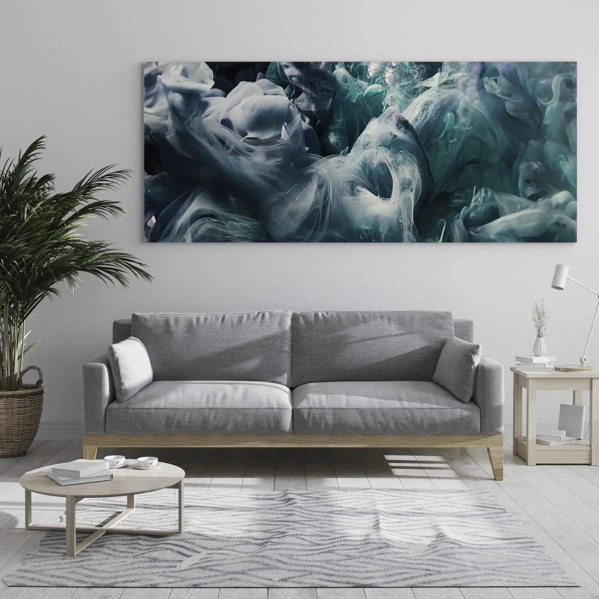 Obraz na skle - Pohyb farby - 160x50 cm