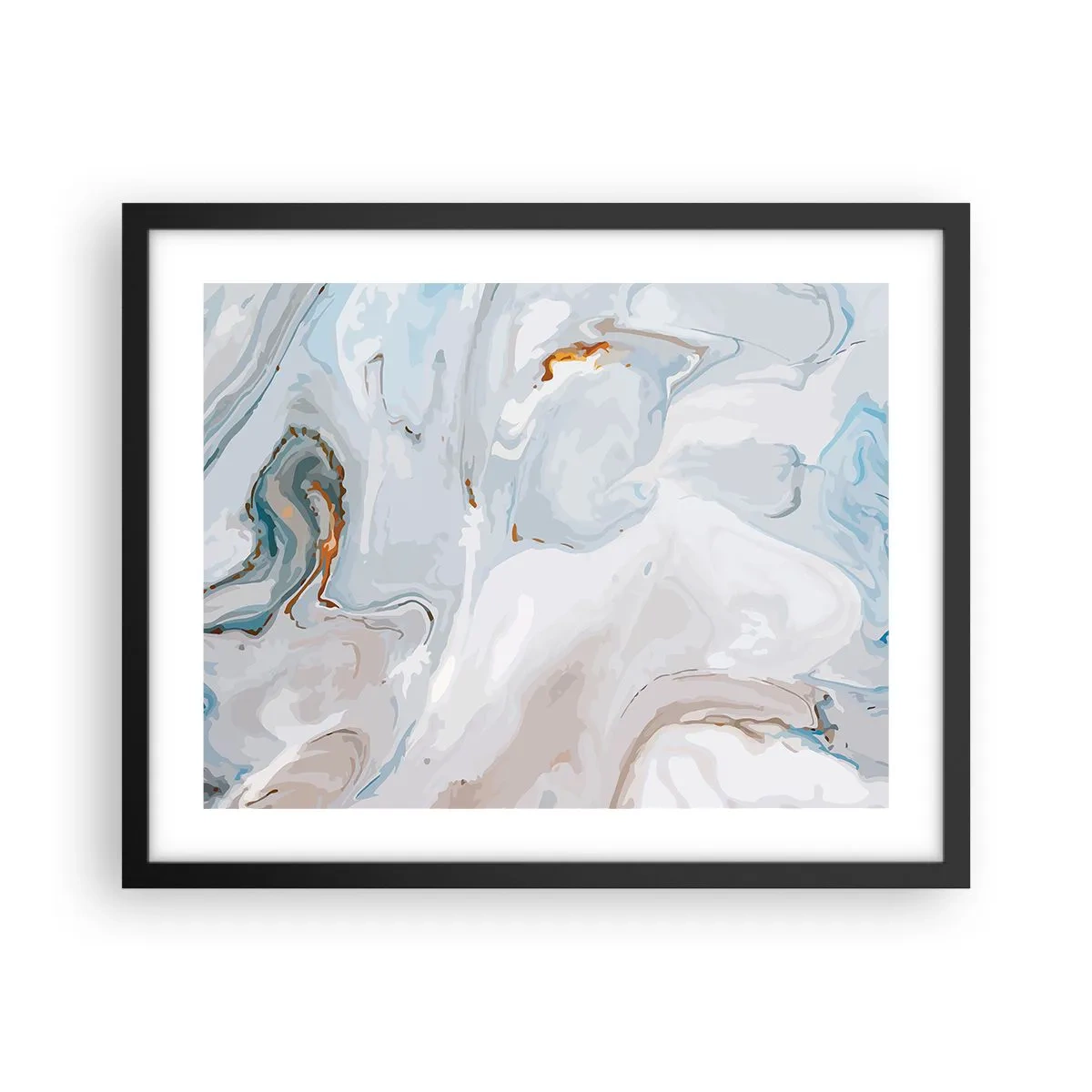 Plagát v čiernom ráme - Povznesená biela - 50x40 cm