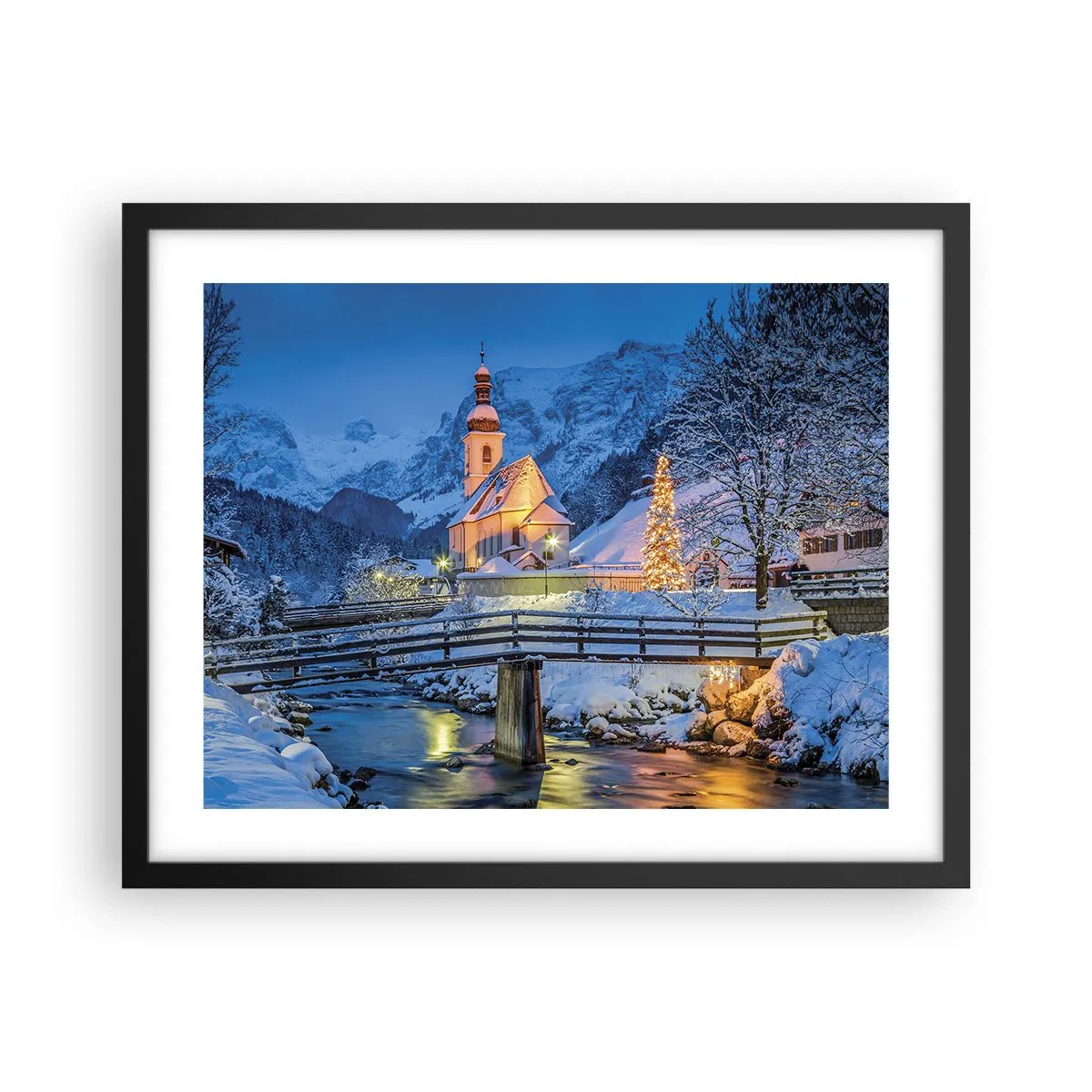 Plagát v čiernom ráme - Duch Vianoc - 50x40 cm