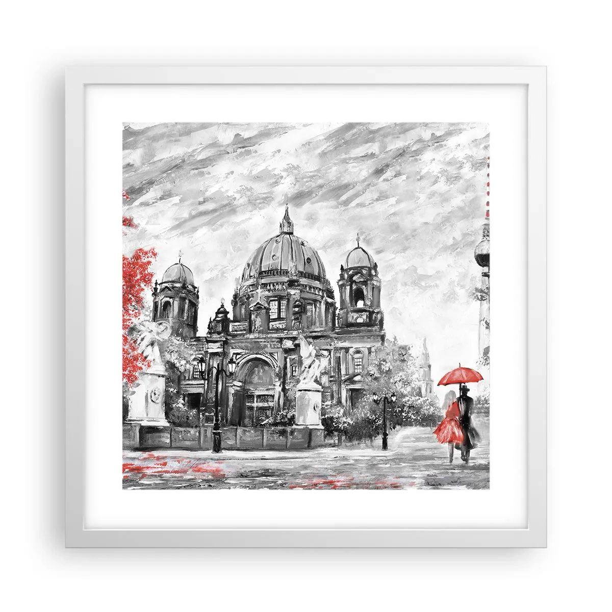 Plagát v bielom ráme - Berlínske stretnutie - 40x40 cm