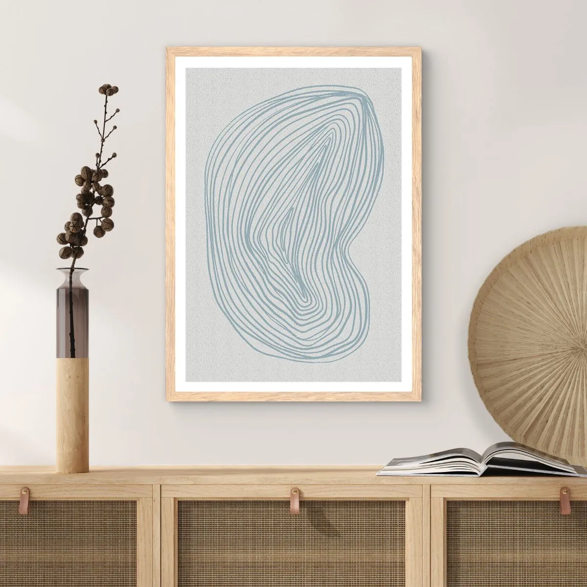 Plagát v ráme zo svetlého duba - Úsmev kvapky - 61x91 cm