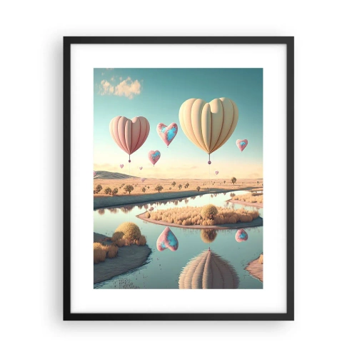 Plagát v čiernom ráme - Láska ťa nechá vzlietnuť - 40x50 cm