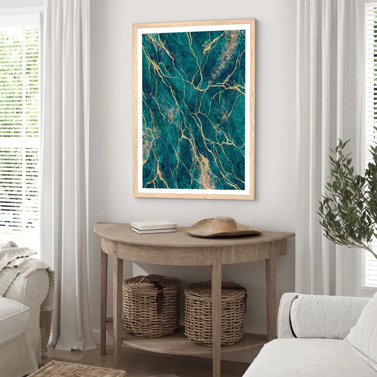 Plagát v ráme zo svetlého duba - Zlatá žila - 40x50 cm