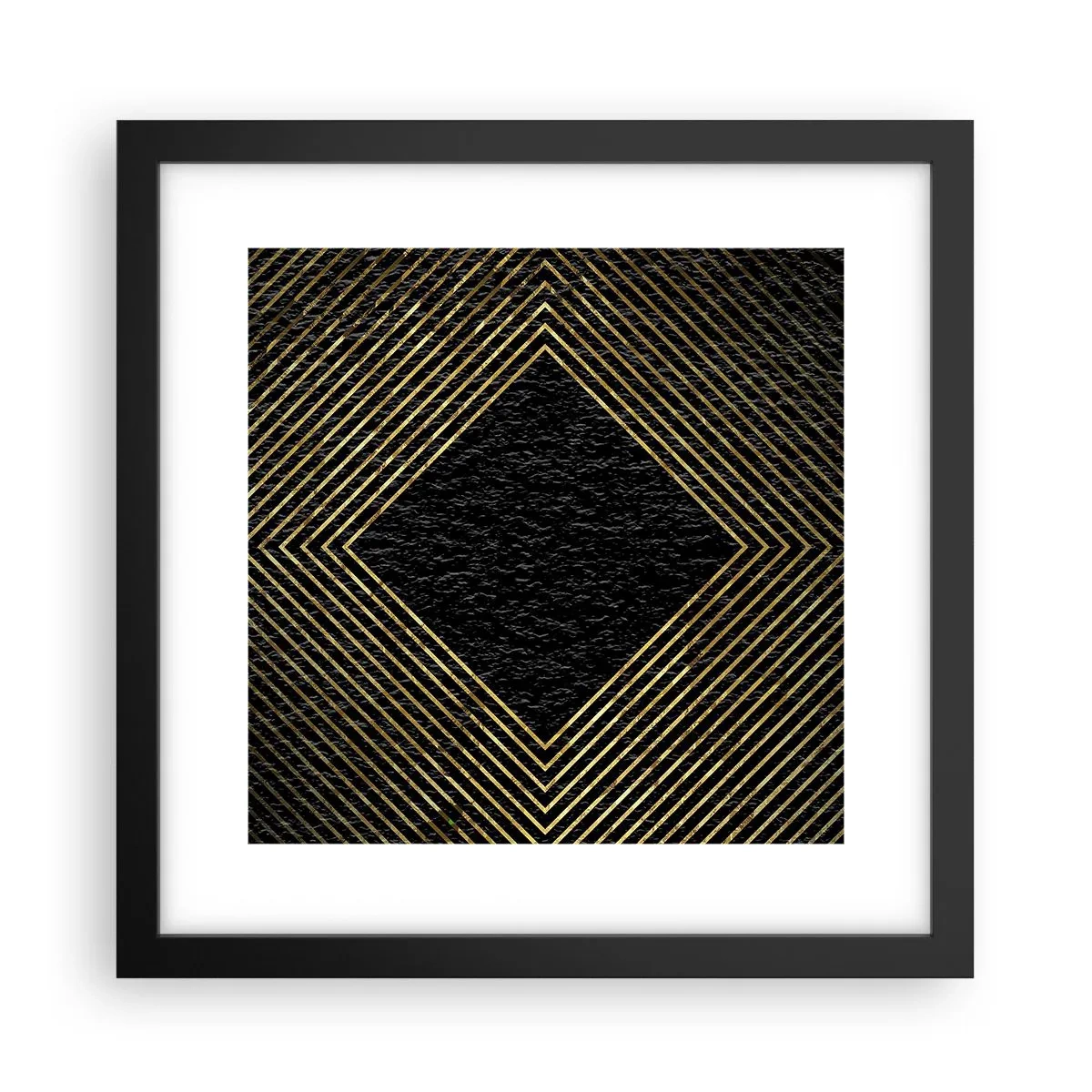 Plagát v čiernom ráme - Geometria v štýle glamour - 30x30 cm