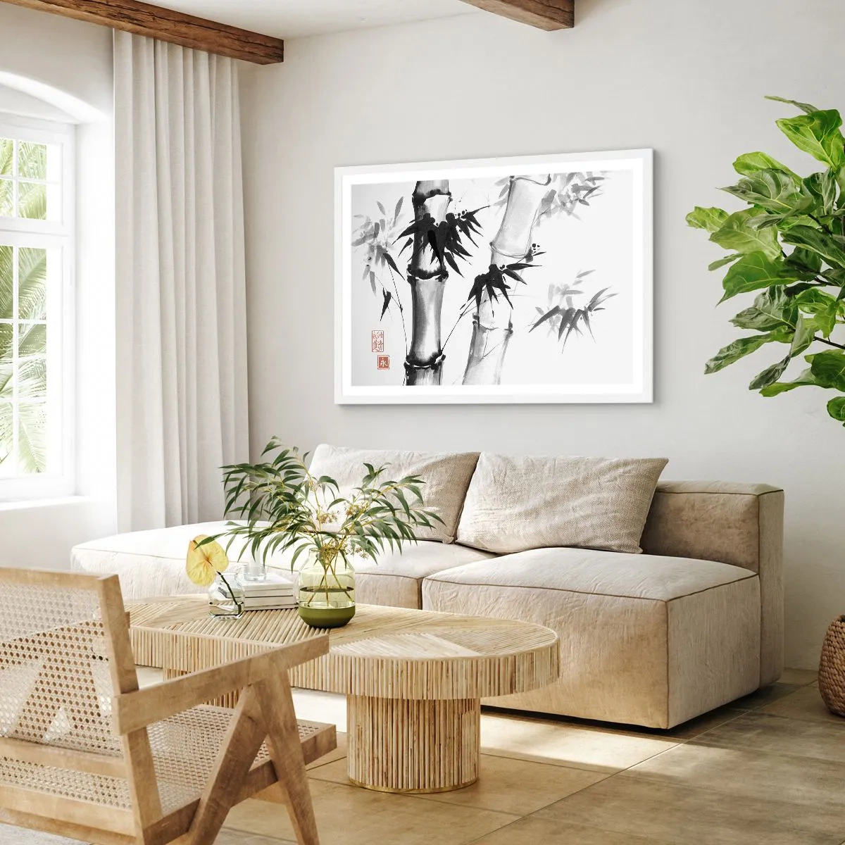 Plagát v bielom ráme - Blízky záber na orient - 70x50 cm