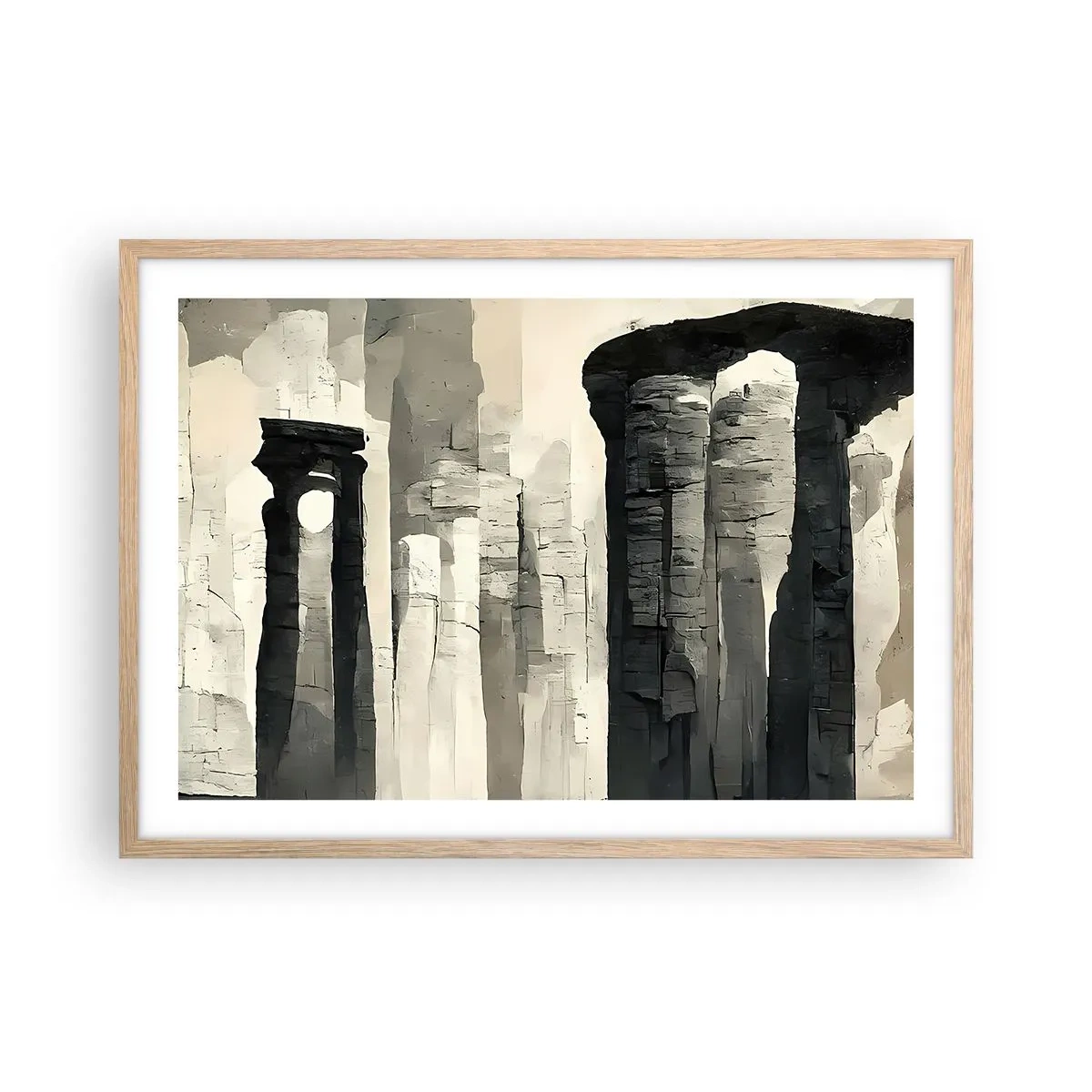Plagát v ráme zo svetlého duba - Majestátnosť starožitnosti - 70x50 cm