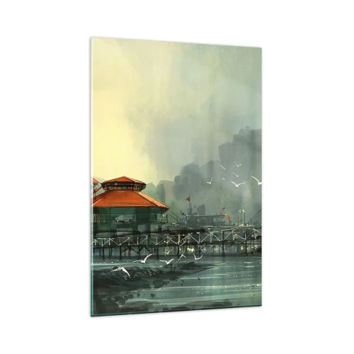 Obraz na skle - Slnečný deň v prístave - 80x120 cm