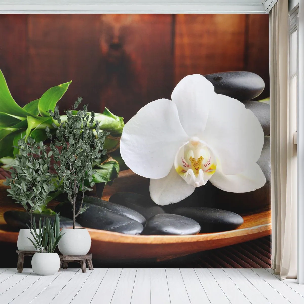 Samolepiaca Fototapeta Deluxe Sticker - Oddajte sa dotyku prírody - Kvety, Orchidea, Orchidea - 250x175 cm