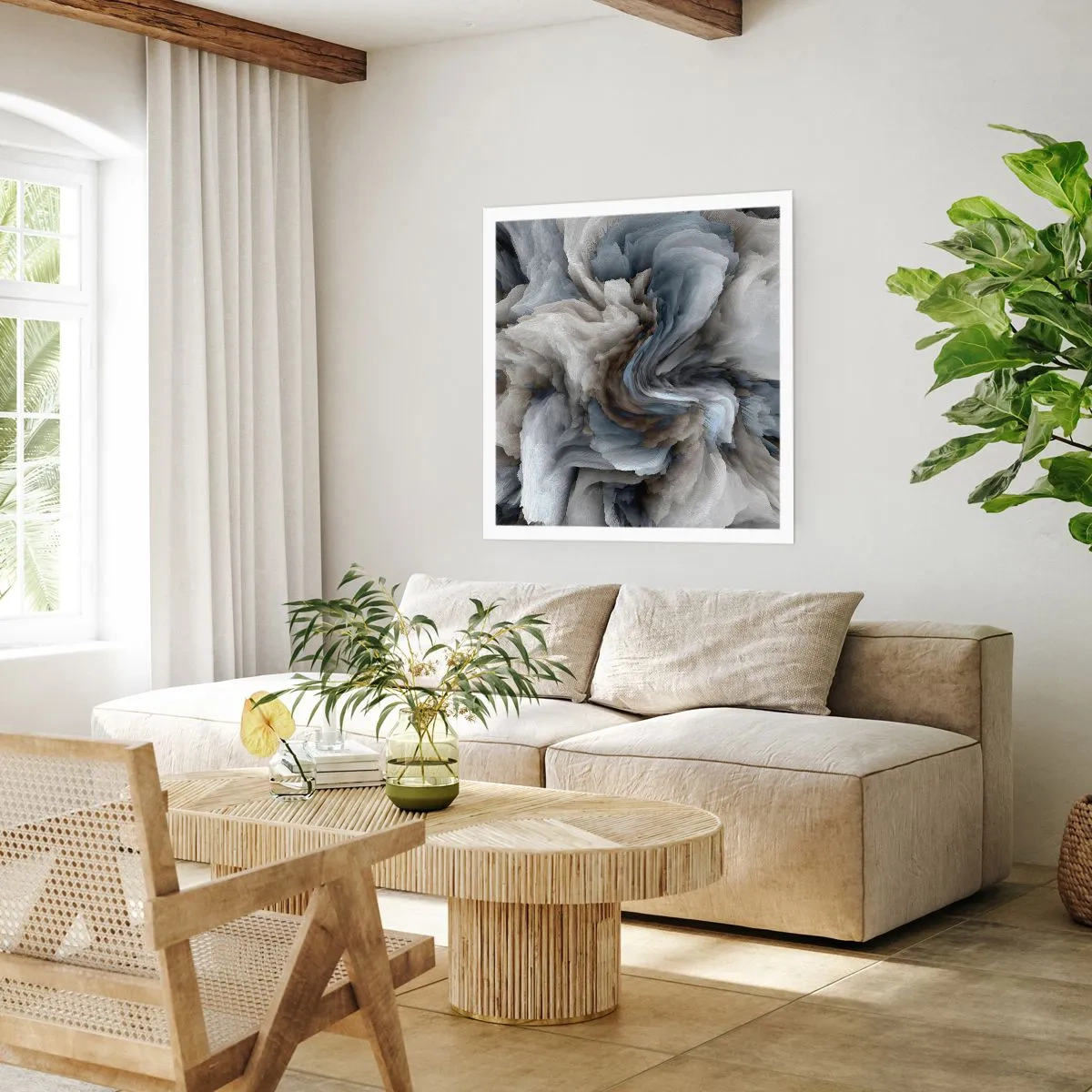 Plagát - Kameň a kvet - 40x40 cm