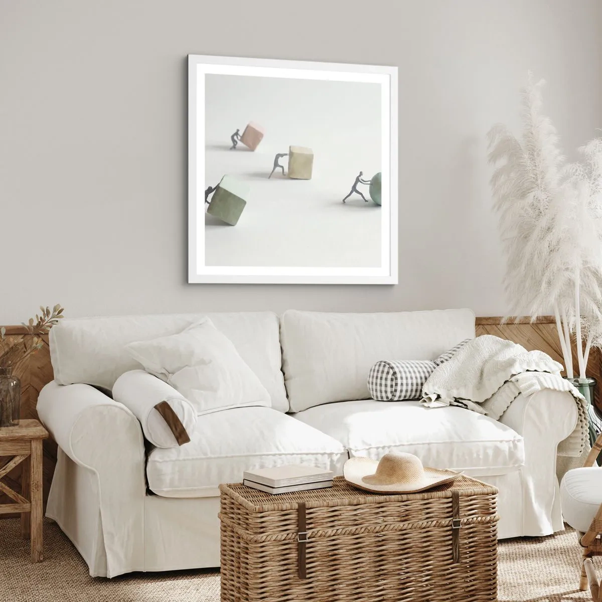 Plagát v bielom ráme - Život samotný - 50x50 cm