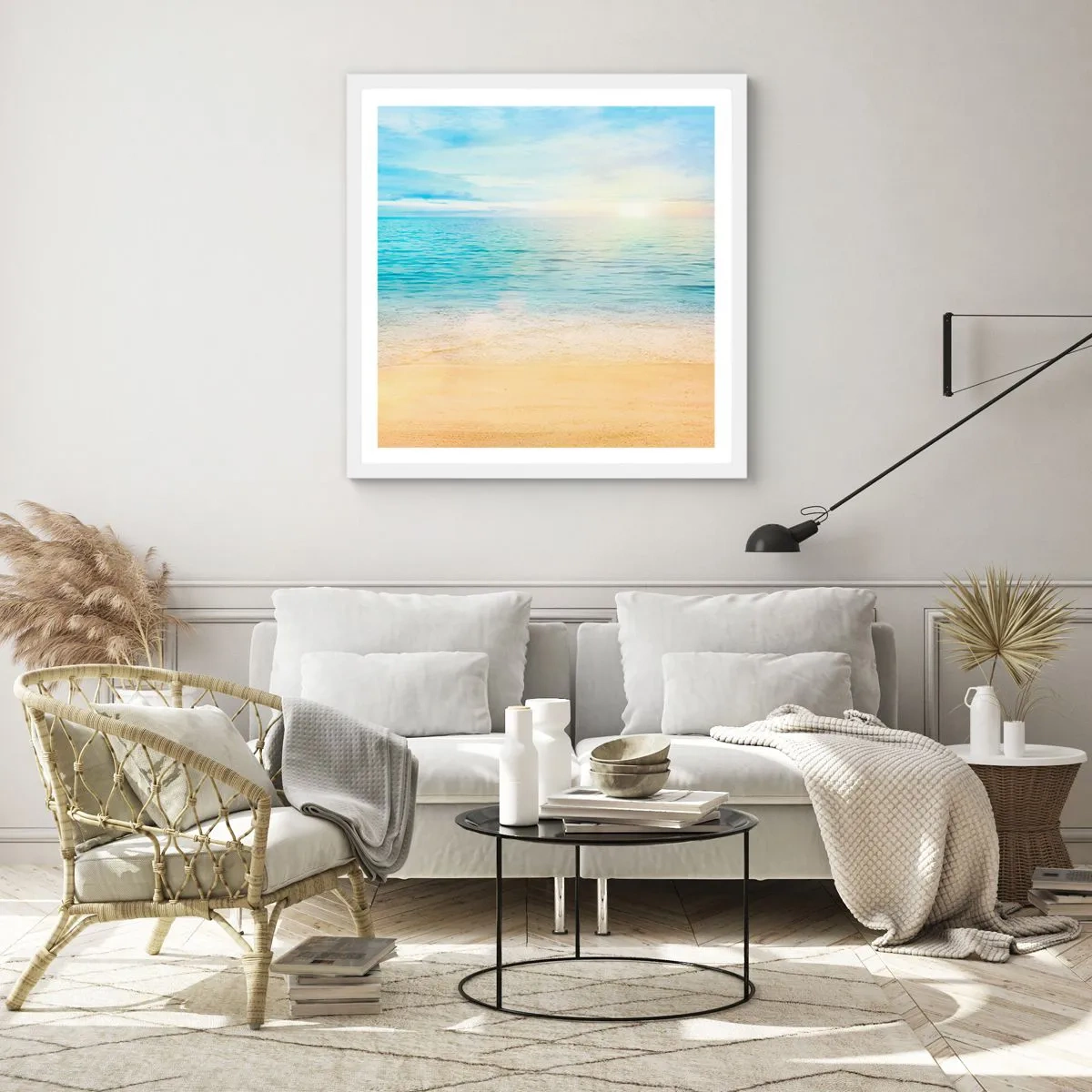 Plagát v bielom ráme - Veľká modrá - 50x50 cm