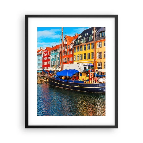 Plagát v čiernom ráme - Radostné nábrežie - 40x50 cm