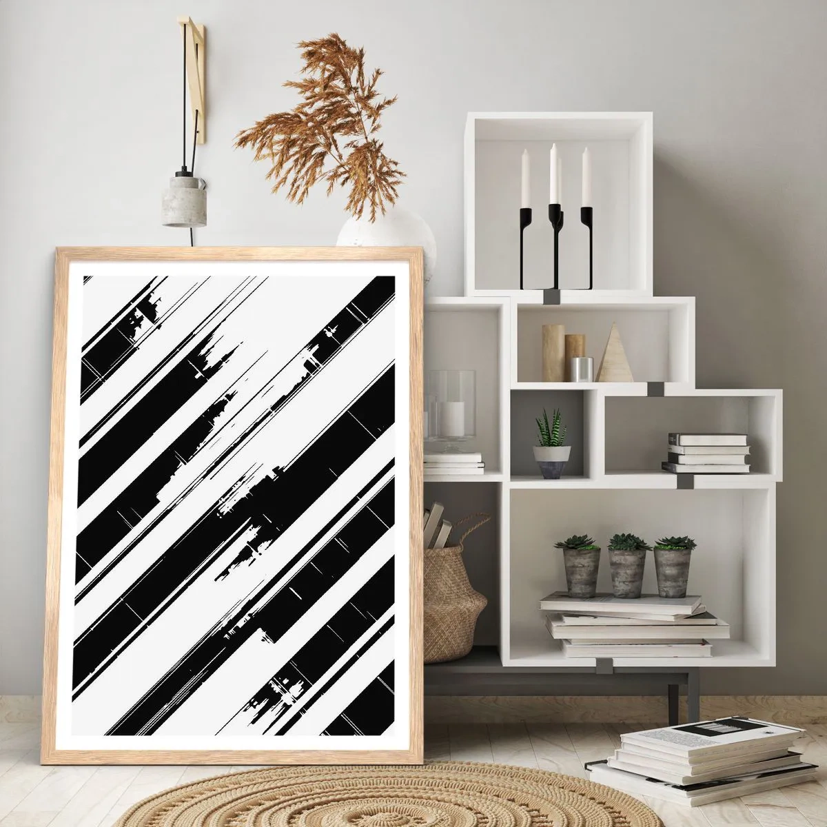 Plagát v ráme zo svetlého duba - Intenzívna a dynamická kompozícia - 50x70 cm