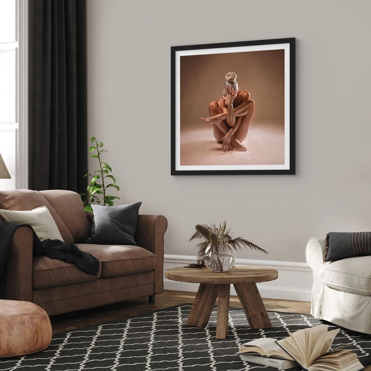 Plagát v čiernom ráme - Jednota tela a ducha - 40x40 cm