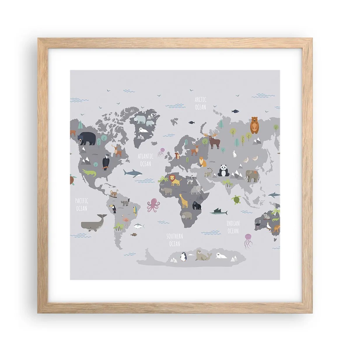 Plagát v ráme zo svetlého duba - Povedz mi, odkiaľ si... - 40x40 cm