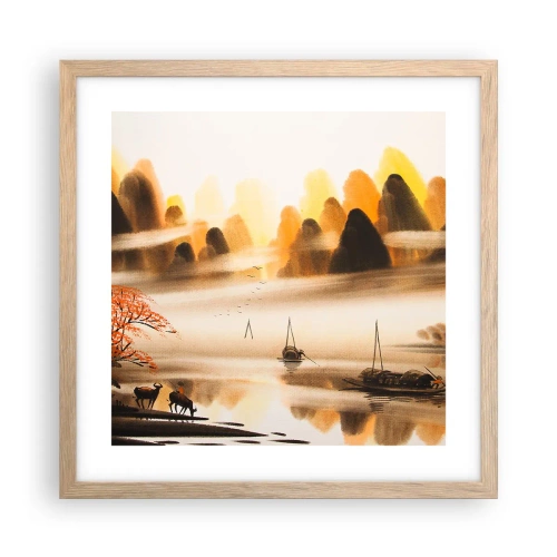 Plagát v ráme zo svetlého duba - Ďalej ako na Ďalekom východe - 40x40 cm