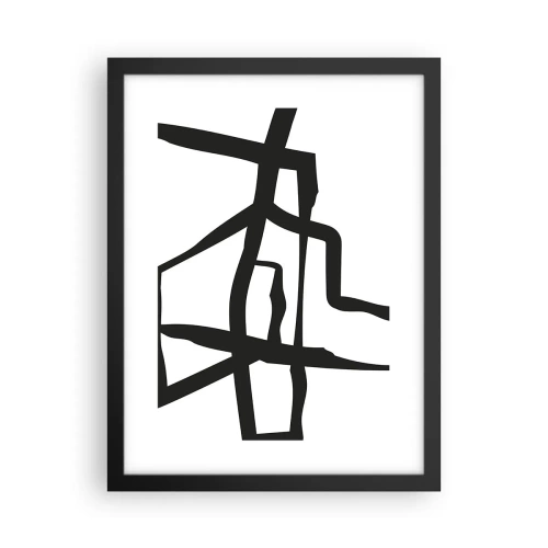 Plagát v čiernom ráme - Čiernobiela konštrukcia - 30x40 cm