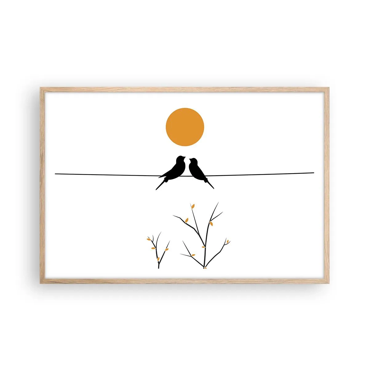 Plagát v ráme zo svetlého duba - Slávičí večer - 91x61 cm