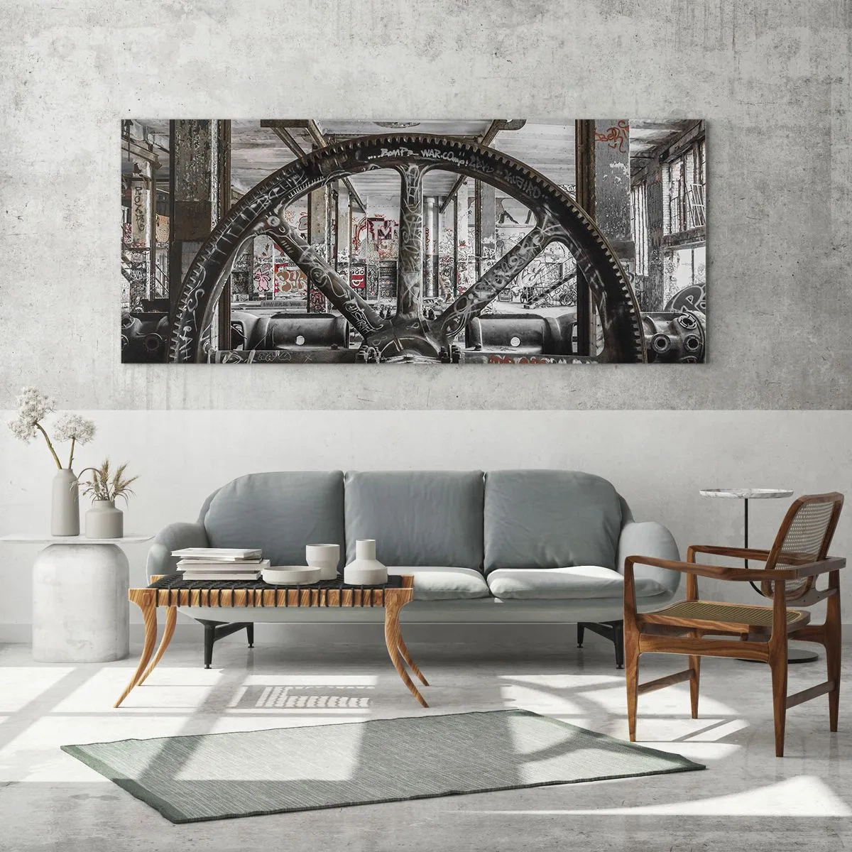 Obraz na skle - Tajný život továrne - 100x40 cm